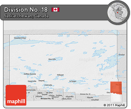Silver Style Panoramic Map of Division No. 18
