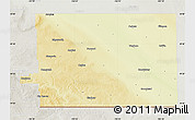 Physical Map of Division No.  2, lighten, semi-desaturated