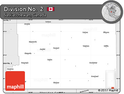 Silver Style Simple Map of Division No.  2
