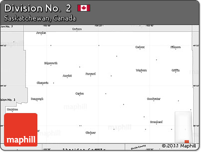 Silver Style Simple Map of Division No.  2