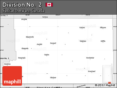 Silver Style Simple Map of Division No.  2