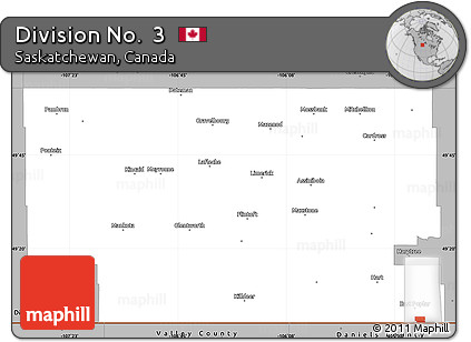 Gray Simple Map of Division No.  3