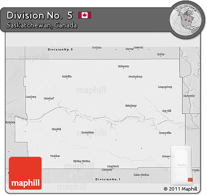 Silver Style 3D Map of Division No.  5