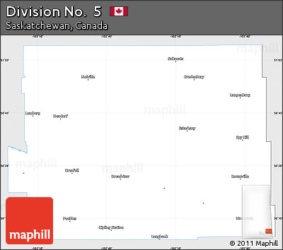 Silver Style Simple Map of Division No.  5, single color outside