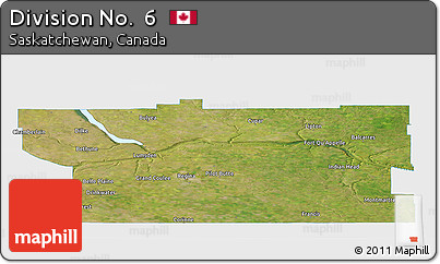 Satellite Panoramic Map of Division No.  6, single color outside