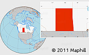 Gray Location Map of Saskatchewan, highlighted country