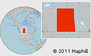 Gray Location Map of Saskatchewan, hill shading