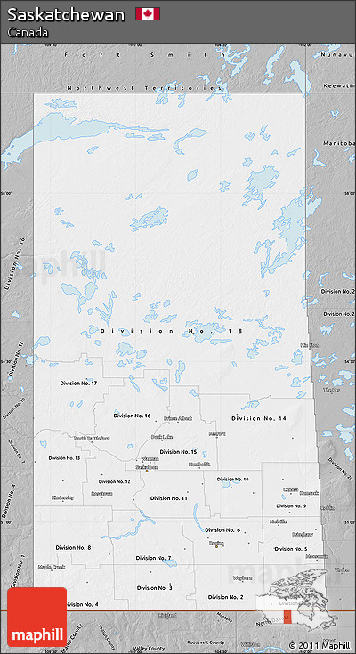 Gray Map of Saskatchewan