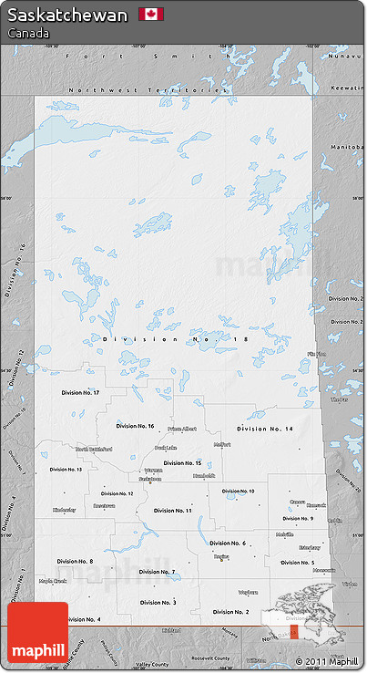 Gray Map of Saskatchewan