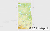 Physical Map of Saskatchewan, cropped outside