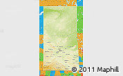 Physical Map of Saskatchewan, political outside