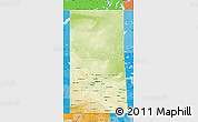 Physical Map of Saskatchewan, political shades outside