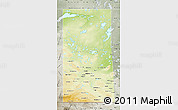 Physical Map of Saskatchewan, semi-desaturated