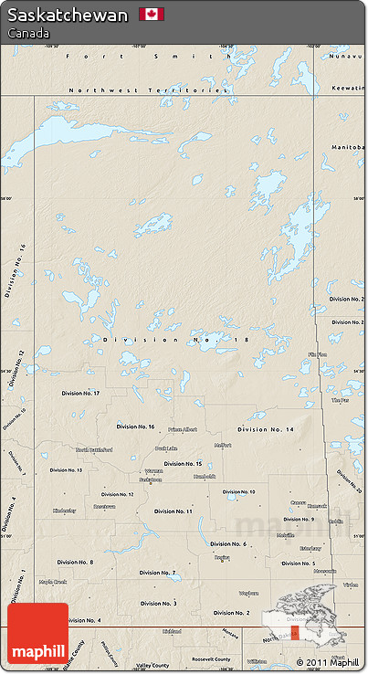 Shaded Relief Map of Saskatchewan