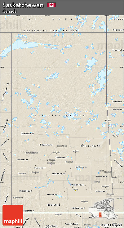 Shaded Relief Map of Saskatchewan
