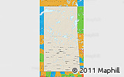 Shaded Relief Map of Saskatchewan, political outside