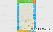 Shaded Relief Map of Saskatchewan, political shades outside