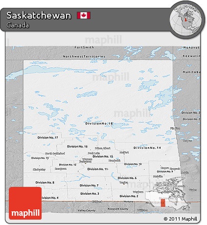 Gray Panoramic Map of Saskatchewan