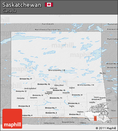 Gray Panoramic Map of Saskatchewan
