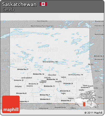 Gray Panoramic Map of Saskatchewan
