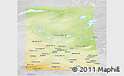 Physical Panoramic Map of Saskatchewan, lighten, desaturated