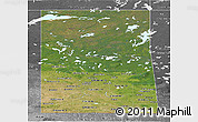 Satellite Panoramic Map of Saskatchewan, desaturated