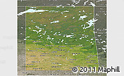 Satellite Panoramic Map of Saskatchewan, semi-desaturated