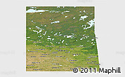 Satellite Panoramic Map of Saskatchewan, single color outside