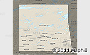 Shaded Relief Panoramic Map of Saskatchewan, darken