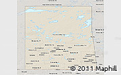 Shaded Relief Panoramic Map of Saskatchewan, semi-desaturated