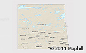 Shaded Relief Panoramic Map of Saskatchewan, single color outside