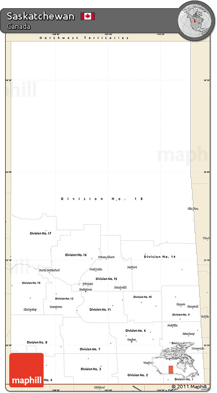 Classic Style Simple Map of Saskatchewan
