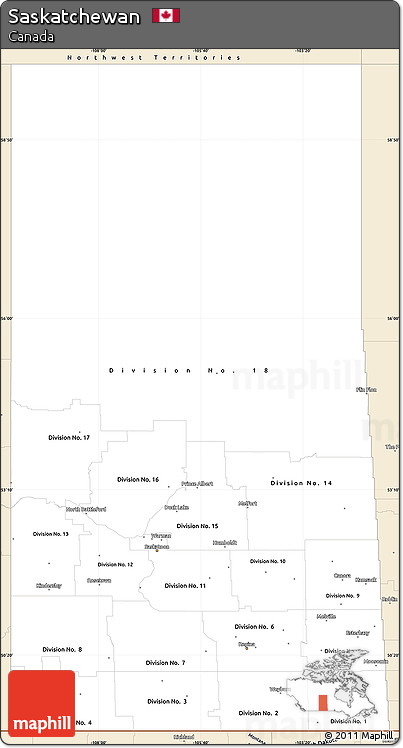 Classic Style Simple Map of Saskatchewan