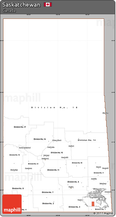 Gray Simple Map of Saskatchewan, cropped outside