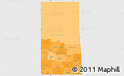 Political Shades Simple Map of Saskatchewan, single color outside