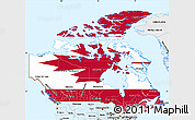 Flag Simple Map of Canada, single color outside, borders and labels, flag rotated
