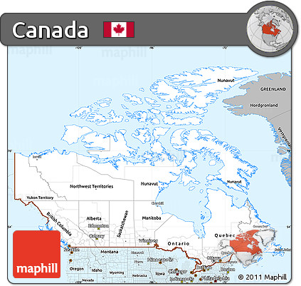Gray Simple Map of Canada