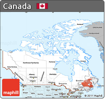 Gray Simple Map of Canada