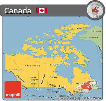 Savanna Style Simple Map of Canada