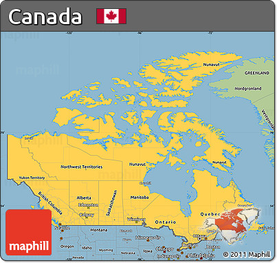 Savanna Style Simple Map of Canada
