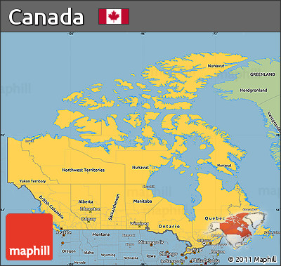 Savanna Style Simple Map of Canada