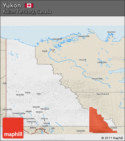 Classic Style 3D Map of Yukon