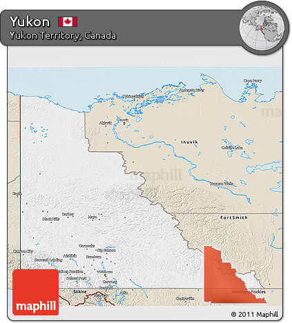 Classic Style 3D Map of Yukon