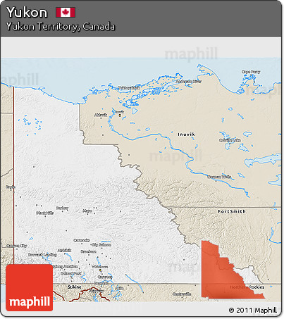 Classic Style 3D Map of Yukon