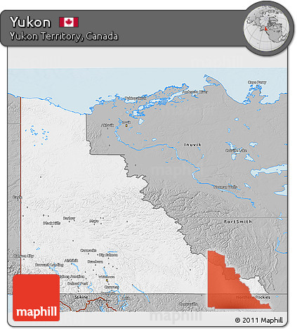 Gray 3D Map of Yukon