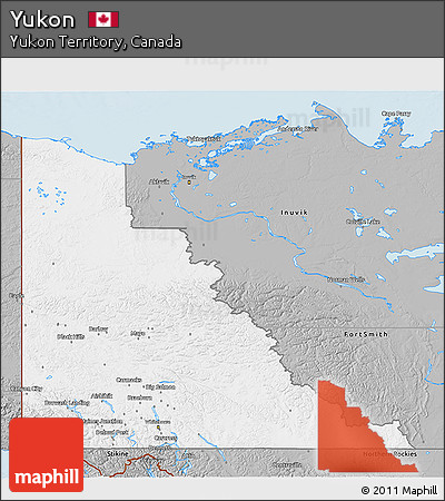 Gray 3D Map of Yukon