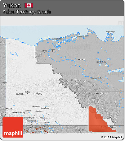 Gray 3D Map of Yukon