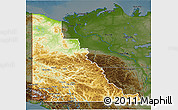 Physical 3D Map of Yukon, darken