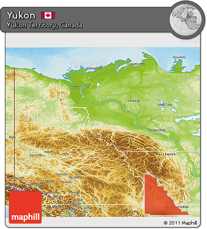 Physical 3D Map of Yukon