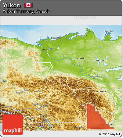 Physical 3D Map of Yukon